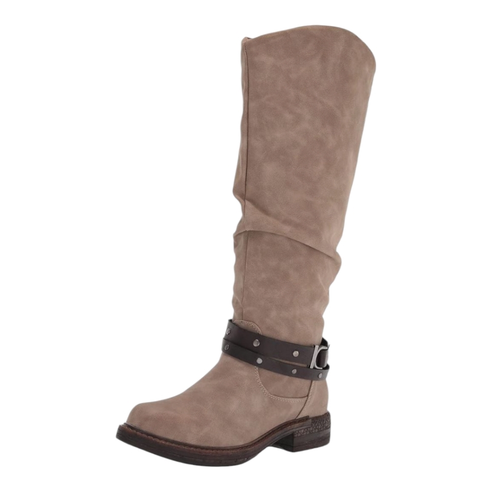Women's Tan Leather Semi Suede  Muk Luk ,Luk'ees , "Logger Victoria" Boots